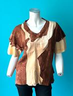 Vintage handgemaakte suède top maat 42, Bruin, Verzenden, Maat 42/44 (L), Zo goed als nieuw