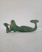 Bronzen beeld, zeemermin met schelp in mand, brons kunst, Antiek en Kunst, Ophalen of Verzenden