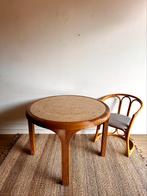 Rotan eettafel met mooi natuursteen blad vintage, Huis en Inrichting, Tafels | Eettafels, Ophalen, Overige materialen, 100 tot 150 cm