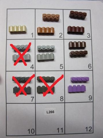 L266 LEGO BOUWSTENEN 30137 PALISSADE OF HOUT PROFIEL 1x4 beschikbaar voor biedingen