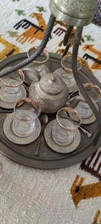 Turks theeservies met extra kopjes. Koper met glas ophalen, Huis en Inrichting, Woonaccessoires | Dienbladen, Ophalen, Zo goed als nieuw