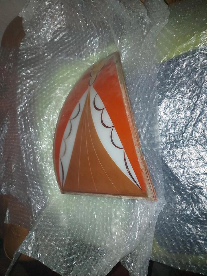 4 x gebrandschilderd glas Amsterdamse School lamp, Huis en Inrichting, Lampen | Overige, Gebruikt, Ophalen of Verzenden