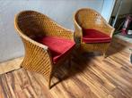 Set van 2 vintage Rotan stoelen / fauteuils, Ophalen of Verzenden, Bruin, Twee