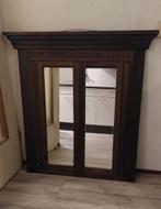 Antiek, vintage houten spiegel, Ophalen, Rechthoekig, 50 tot 100 cm, 100 tot 150 cm