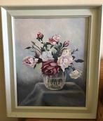 Schilderij Rozen in glazen vaas, in lijst 50x60 cm, Ophalen