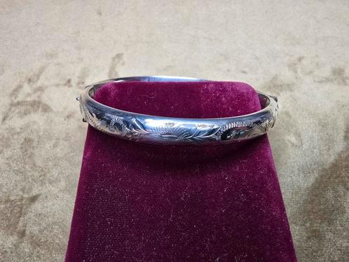 Zilveren Engelse Slavenarmband, Sieraden, Tassen en Uiterlijk, Armbanden, Gebruikt, Zilver, Zilver, Ophalen of Verzenden