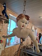 Brocante bloempothanger met Engel, Ophalen of Verzenden