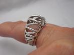 Zilveren modernist ring maat 18.5 nr.204, Sieraden, Tassen en Uiterlijk, Ringen, 18 tot 19, Verzenden, Zo goed als nieuw, Dame