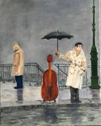 De Cello in de regen, naar een foto van Robert Doisneau, Antiek en Kunst, Ophalen of Verzenden