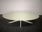 Ovale eettafel linoleum mintgroen 240x100, Huis en Inrichting, 100 tot 150 cm, 200 cm of meer, Ophalen of Verzenden, Zo goed als nieuw