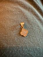 14 karaat gouden ketting hanger met steentjes, Ophalen of Verzenden, Nieuw, Goud, Bloem of Plant