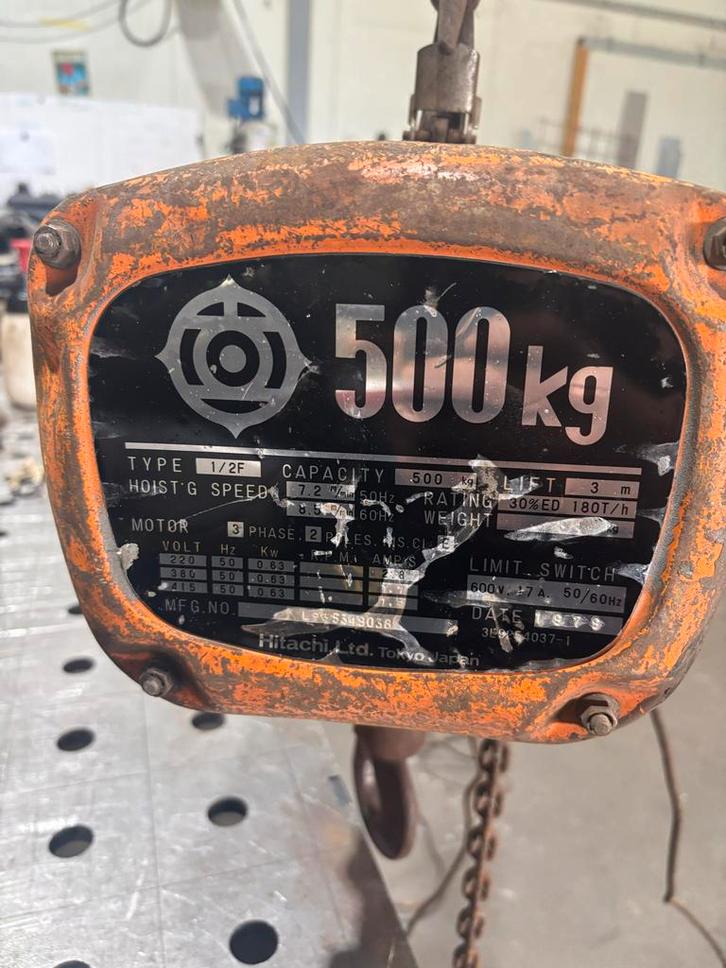 Hitachi Kettingtakel 500kg - Gebruikt, Doe-het-zelf en Verbouw, Lieren en Takels, Gebruikt, Ophalen