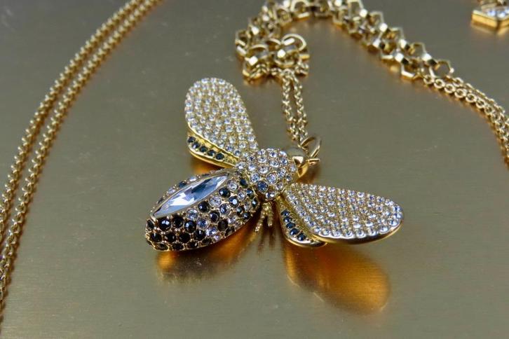 Swarovski - Lisabel Bee - hanger met ketting - gemerkt, Sieraden, Tassen en Uiterlijk, Kettingen, Zo goed als nieuw, Overige materialen