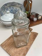 Antieke Snoeppot Glas met Dop - 30 cm, Antiek en Kunst, Ophalen of Verzenden