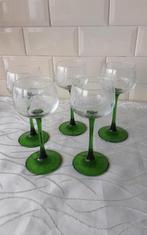 MOEZEL glazen (met gegraveerde grote druiven), 5 stuks, Antiek en Kunst, Antiek | Glas en Kristal, Ophalen of Verzenden