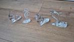 4 glazen beeldjes zeedieren dolfijn zeepaard zeehond walvis, Ophalen of Verzenden, Zo goed als nieuw, Dier