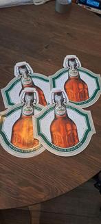 4 Grolsch Bierstickers, Verzenden, Zo goed als nieuw, Overige typen, Grolsch