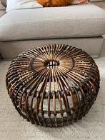 Rotan bijzettafel / poef / kruk, Minder dan 55 cm, Rond, Zo goed als nieuw, Ophalen