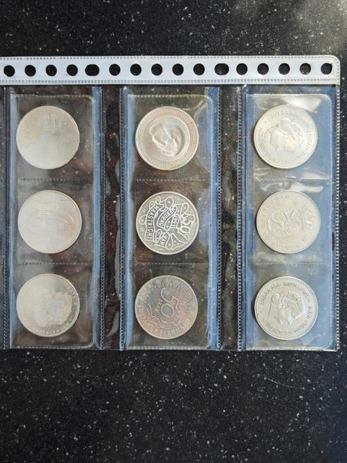 Zilveren guldens. 50, 10, 2,5 en 1. 342,8 gram puur zilver, Postzegels en Munten, Munten en Bankbiljetten | Verzamelingen, Nederland
