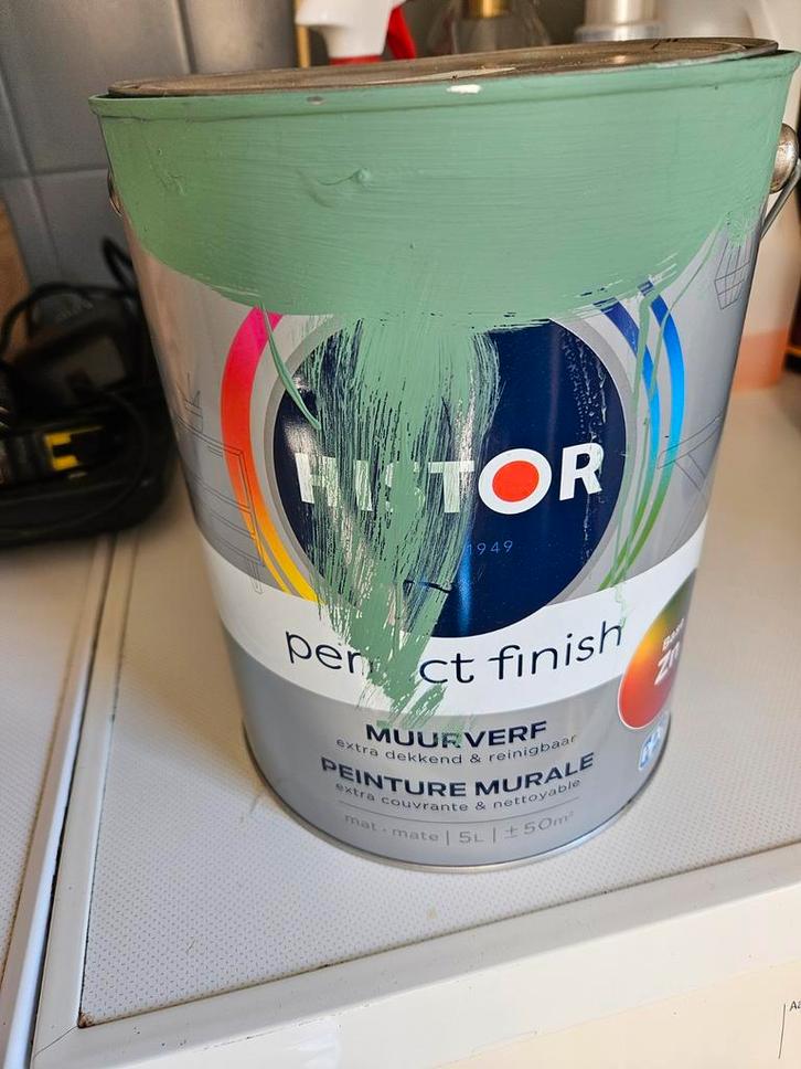Histor Muurverf Savooiekool Groen - 3.5L, Doe-het-zelf en Verbouw, Verf, Beits en Lak, Gebruikt, Verf, Minder dan 5 liter, Groen