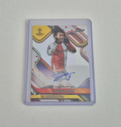 Topps Finest 24/25 UCC Ayase Ueda Base Auto Feyenoord, Verzamelen, Sportartikelen en Voetbal, Nieuw, Spelerskaart, Feyenoord, Ophalen of Verzenden