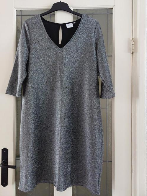 Z.g.a.n. Zilverkleurige glitterjurk van Junarose, maat 46/48, Kleding | Dames, Grote Maten, Zo goed als nieuw, Jurk, Overige kleuren