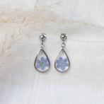 Oorbellen druppel vergeet-mij-nietje blauw & zilver, Ophalen of Verzenden, Nieuw