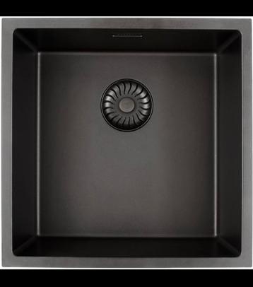 Caressi Graniet Spoelbak Zwart 45x45cm nieuw beschikbaar voor biedingen