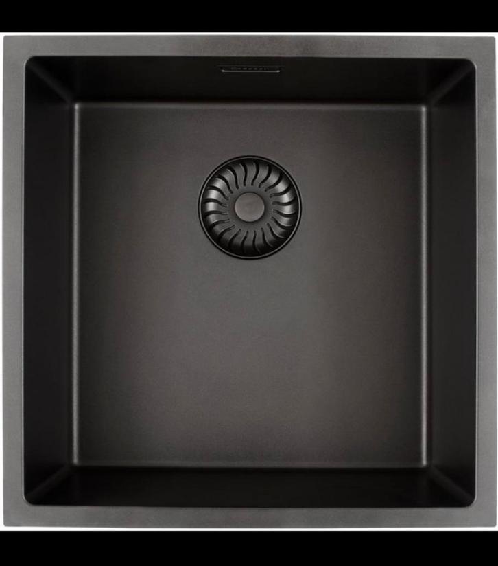 Caressi Graniet Spoelbak Zwart 45x45cm nieuw, Huis en Inrichting, Keuken | Keukenelementen, Nieuw, Minder dan 100 cm, Minder dan 50 cm