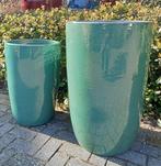 Geglazuurde pot Noble macciato of antic bleu of moss green., Tuin en Terras, Ophalen, Rond, Nieuw, 60 tot 100 cm