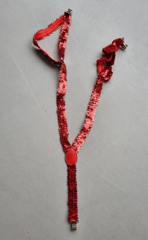 Bretels  carnaval rood pailletten 1-4 stuks, Kleding | Heren, Carnavalskleding en Feestkleding, Zo goed als nieuw, Accessoires
