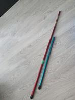 2x telescopische hengel, missen het bovenste oogje, Watersport en Boten, Ophalen, Gebruikt, Werphengel