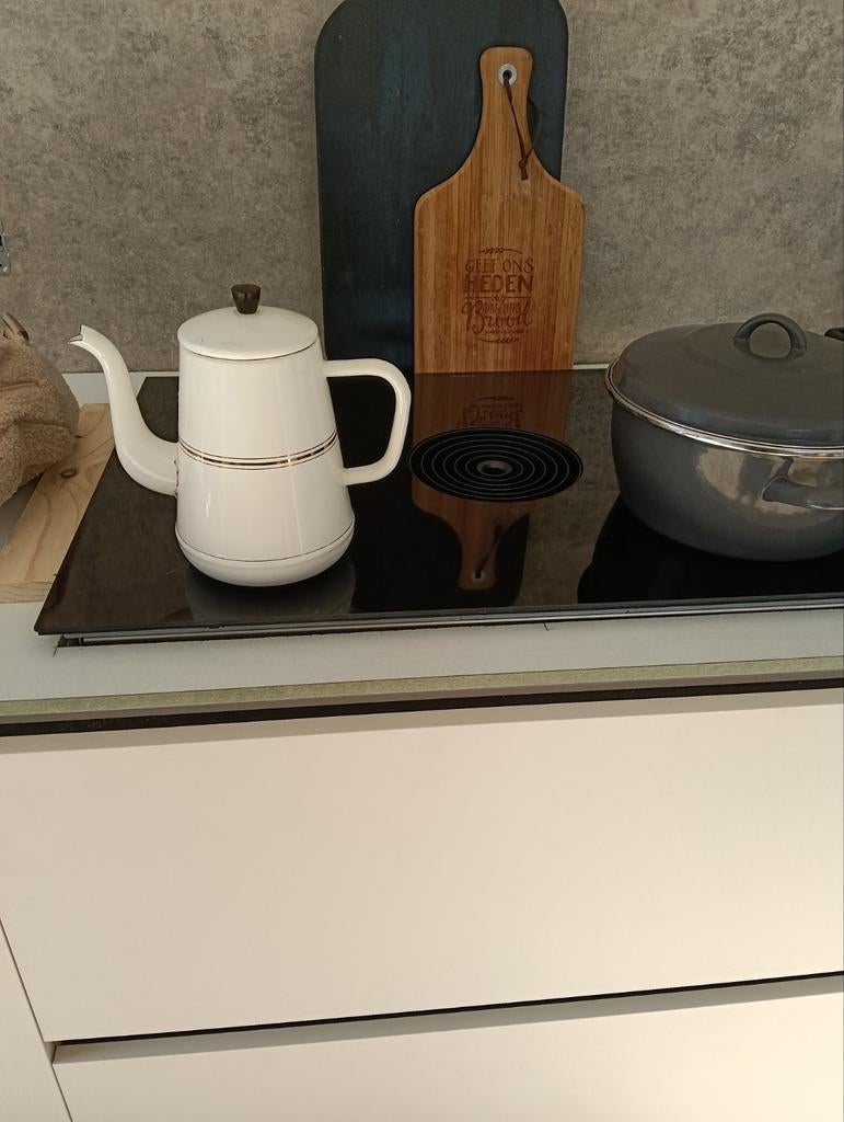 Emaille theepot, Ophalen of Verzenden, Rechthoekig, Hout