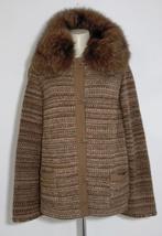 Bruin gemêleerd vest met 100% echte bontkraag van Baronia, Kleding | Dames, Truien en Vesten, Verzenden, Zo goed als nieuw, Maat 38/40 (M)