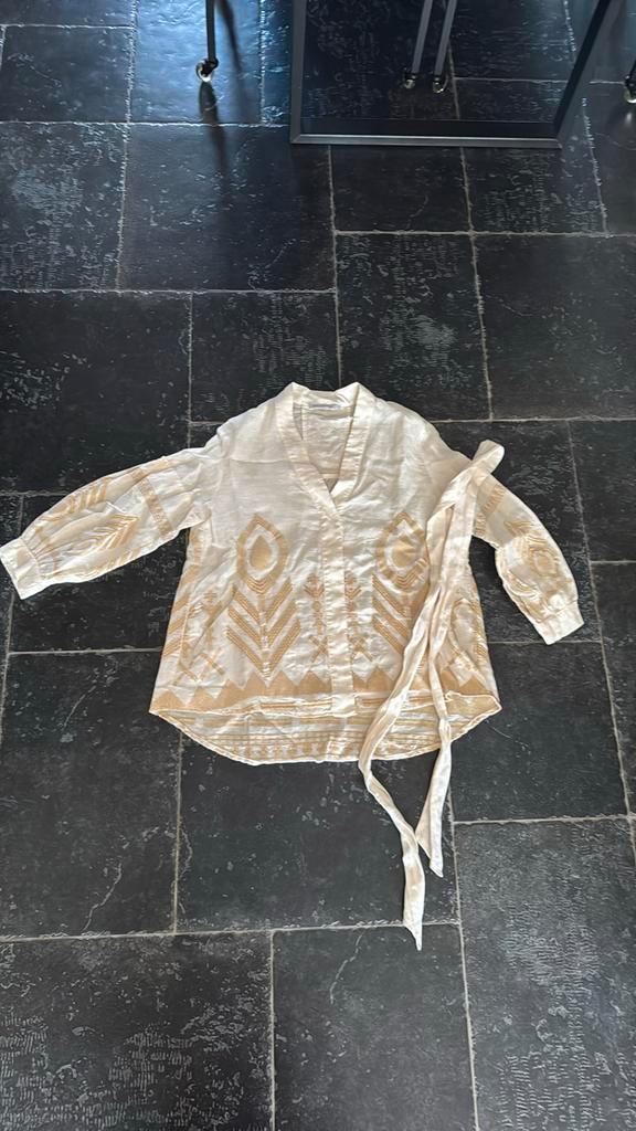 Greek Archaic Kori blouse tuniek jasje maat L, Kleding | Dames, Blouses en Tunieken, Zo goed als nieuw, Maat 38/40 (M), Beige