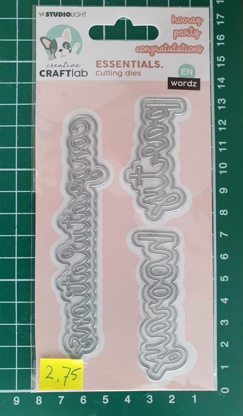 Studio Light Tekst Snijmal - Hooray, Party, Congratulations, Hobby en Vrije tijd, Scrapbooking, Nieuw, Frame of Mal, Overige merken
