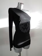 Roberto Cavalli longsleeve met swarovski, viscose, medium, Maat 38/40 (M), Verzenden, Zwart, Zo goed als nieuw