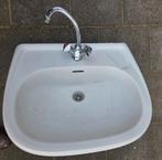 Retro Wasbak met Kraan - Jaren 70 Design, Ophalen, Gebruikt, Chroom, Wastafel