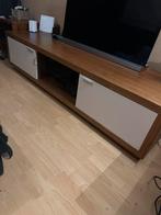 Tv meubel  bruinhout met ecru, 150 tot 200 cm, Teakhout, 50 tot 75 cm, Zo goed als nieuw