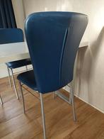 Te koop, 4 blauwe stoeltjes, Huis en Inrichting, Ophalen, Vierkant, 50 tot 100 cm, 50 tot 100 cm