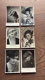 6 kaarten vrouw met hoed, 1 met sluier, Ophalen of Verzenden, Voor 1920