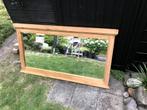 Retro in facet geslepen grote spiegel hout 133x75, Ophalen of Verzenden, Rechthoekig, Minder dan 100 cm