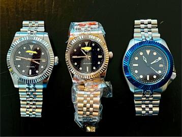 NIEUW - 3x automatisch horloge - zilver zwart rose goud beschikbaar voor biedingen