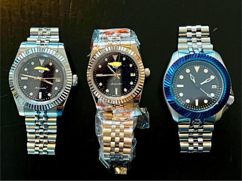 NIEUW - 3x automatisch horloge - zilver zwart rose goud, Sieraden, Tassen en Uiterlijk, Horloges | Heren, Nieuw, Polshorloge, Overige merken