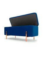 Blauwe fluwelen opbergbank, 50 tot 75 cm, Ophalen of Verzenden, Zo goed als nieuw, 100 tot 125 cm