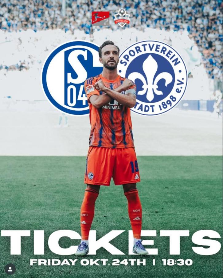 Tickets Schalke 04 - Darmstadt, Tickets en Kaartjes, Sport | Voetbal, Twee personen, Oktober, Losse kaart, Buitenland