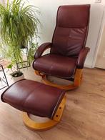 Leren Relaxfauteuils met Voetenbank (2 stuks), Ophalen