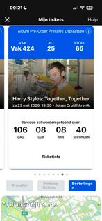 8x Tickets Harry Styles 23 Mei Amsterdam Johan Cruijf Arena, Tickets en Kaartjes, Twee personen, Mei