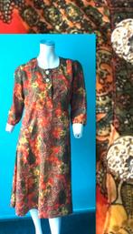 Vintage jaren zeventig jurk in gebrand oranje maat 42, Verzenden, Maat 42/44 (L), Oranje, Vintage