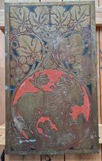 Koperen plaat, ingelegd met emaille (Pierre Cuypers?), Antiek en Kunst, Ophalen of Verzenden